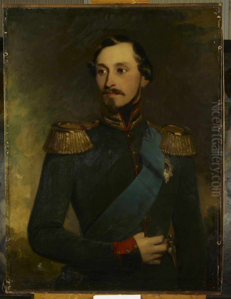 Ernest II (1818-93), Duke of Saxe-Coburg-Gotha Oil Painting by Frederick Richard Say