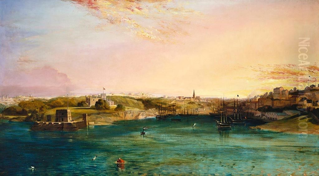 A View of Sydney Oil Painting by Marshall Claxton