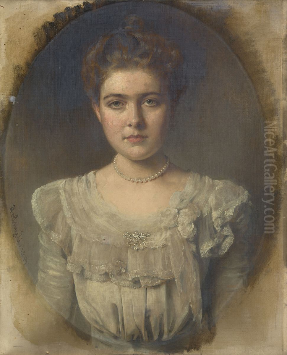 Princess Margaret of Connaught (1882-1920) Oil Painting by Baron Heinrich von Angeli