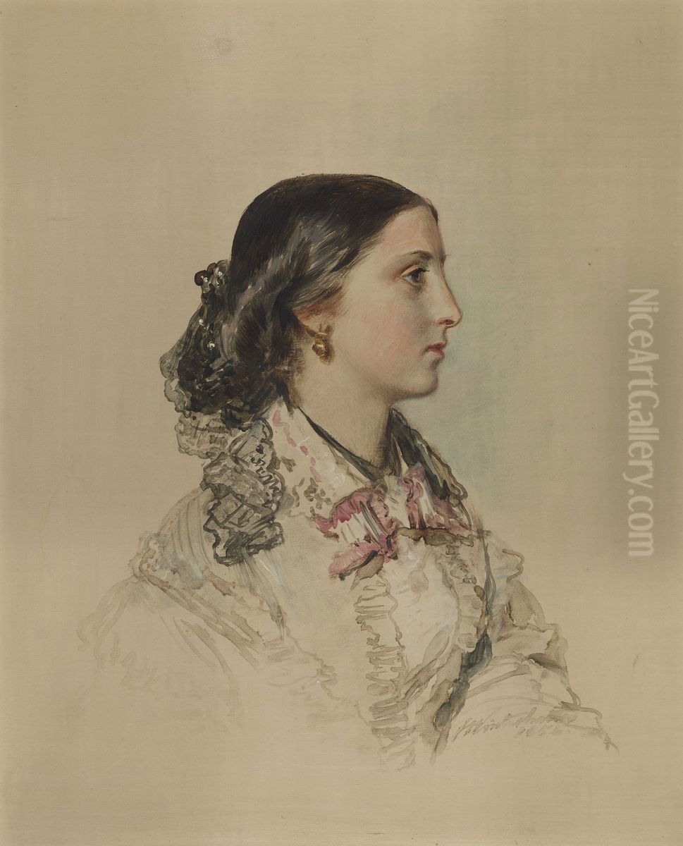 Emily Cathcart (1834-1917) Oil Painting by Franz Xavier Winterhalter