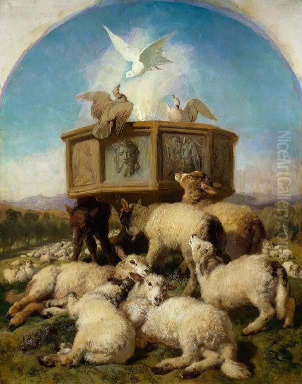The Baptismal Font Oil Painting by Sir Edwin Henry Landseer