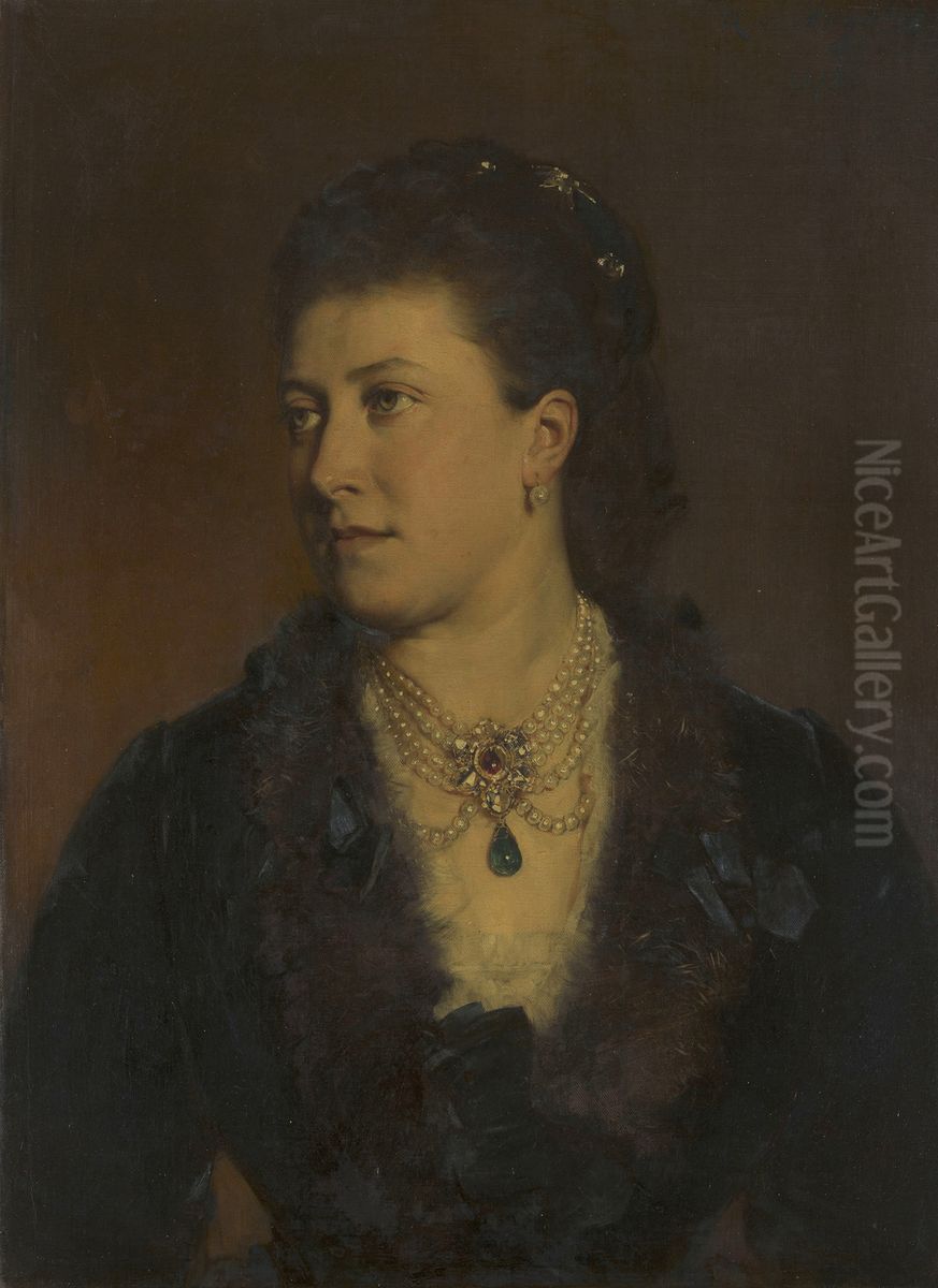 Princess Helena, Princess Christian of Schleswig-Holstein (1846-1923) Oil Painting by Baron Heinrich von Angeli