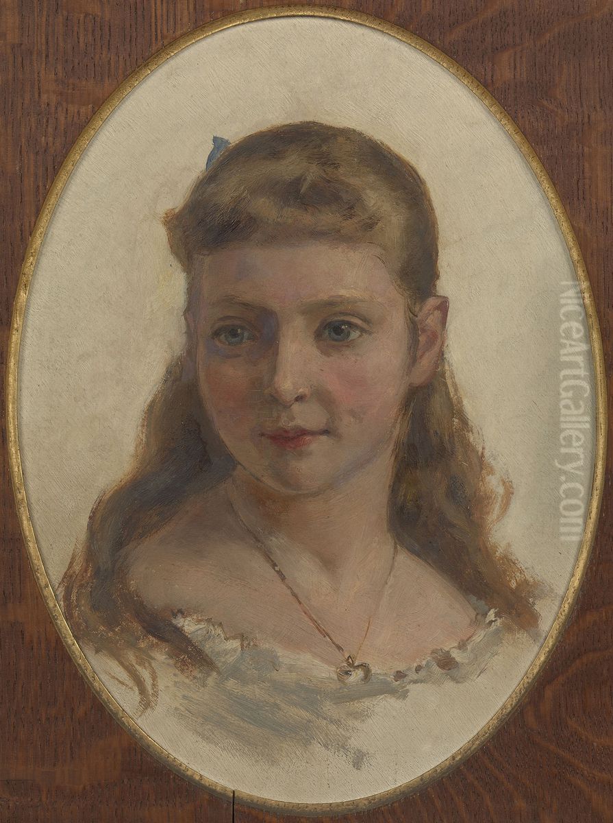 Princess Alix of Hesse, later Alexandra Feodorovna, Tsarina of Russia (1872-1918), when a child Oil Painting by Sydney Prior Hall