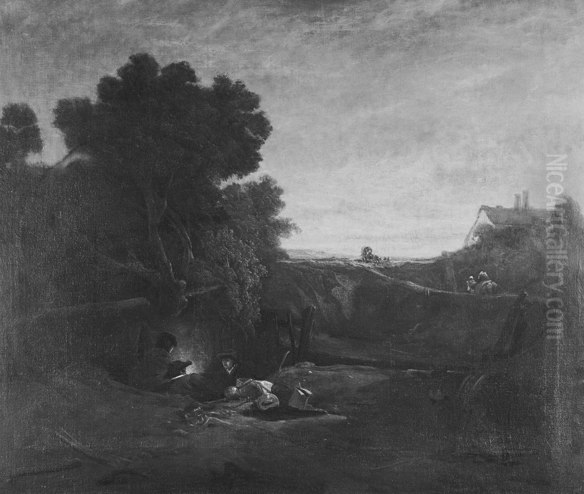 Travelling Tinkers Oil Painting by Augustus Wall Callcott