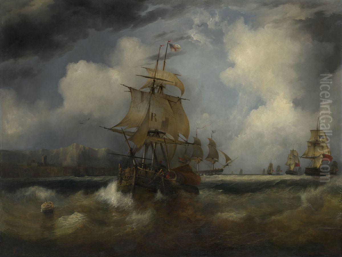 A View of Dover Oil Painting by Philippe Tanneur