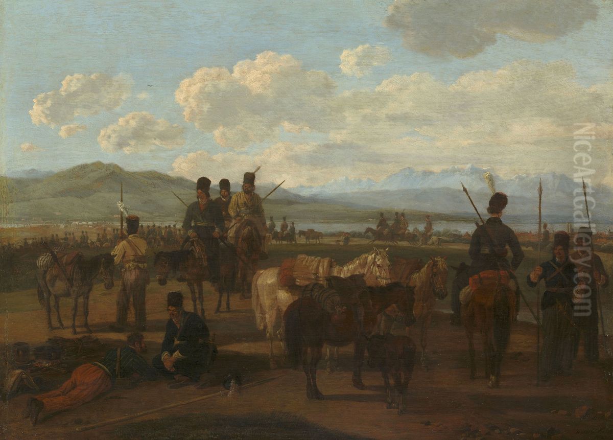 Bivouac of Cossacks Oil Painting by Wilhelm von Kobell (1766-1853)