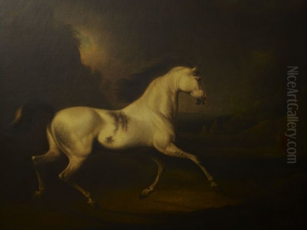 The Malcolm Arabian Oil Painting by Charles Henry Schwanfelder
