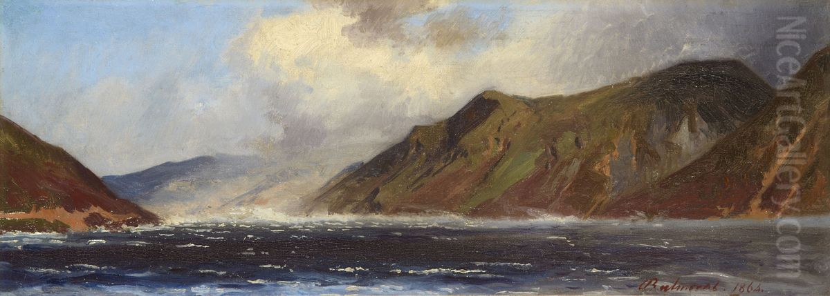 A Storm on Loch Muick Oil Painting by August Becker