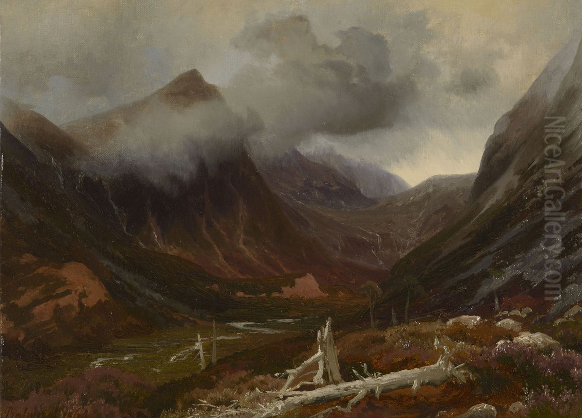 A View in Glen Derry (?) Oil Painting by August Becker