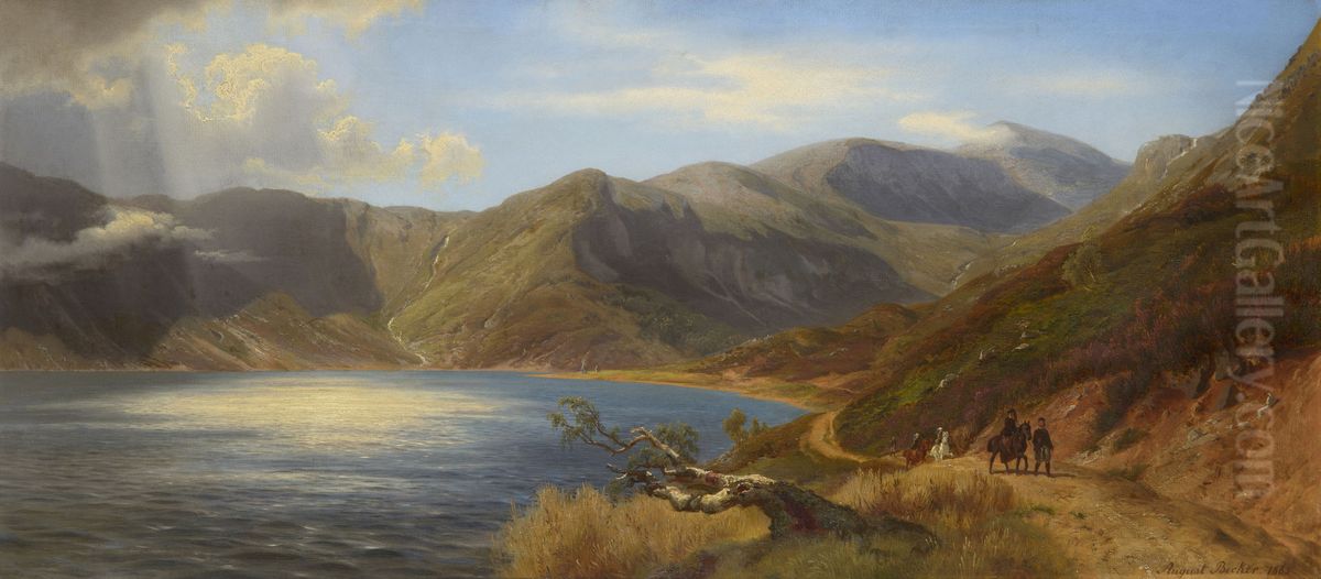 Loch Muick Oil Painting by August Becker