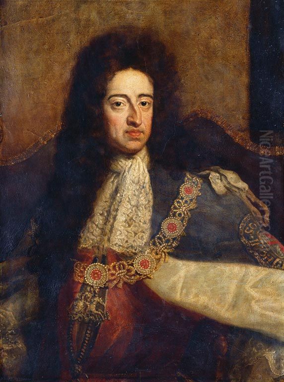 Guilherme III em trajes da Ordem da Jarreteira Oil Painting by Godfrey Kneller