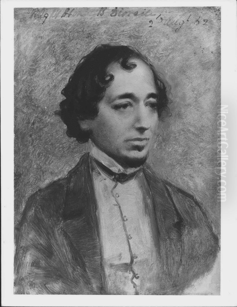 Benjamin Disraeli, 1st Earl of Beaconsfield (1804-1881) Oil Painting by Thomas Jones Barker
