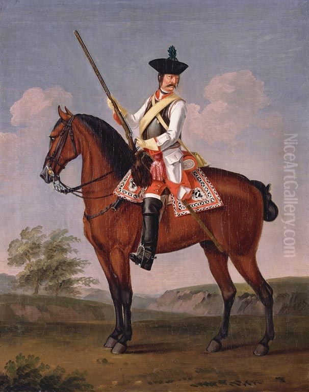 Private, 15th Regiment of Cuirassiers 'Diemar' Oil Painting by David Morier