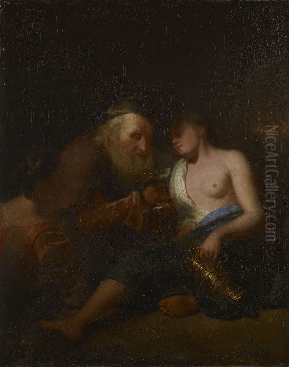 Lot and his Daughters Oil Painting by Godfried Schalcken