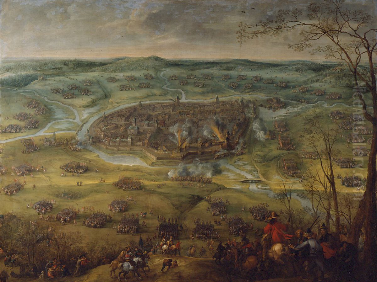 The siege of Neuburg, 1641 Oil Painting by Peter Snayers