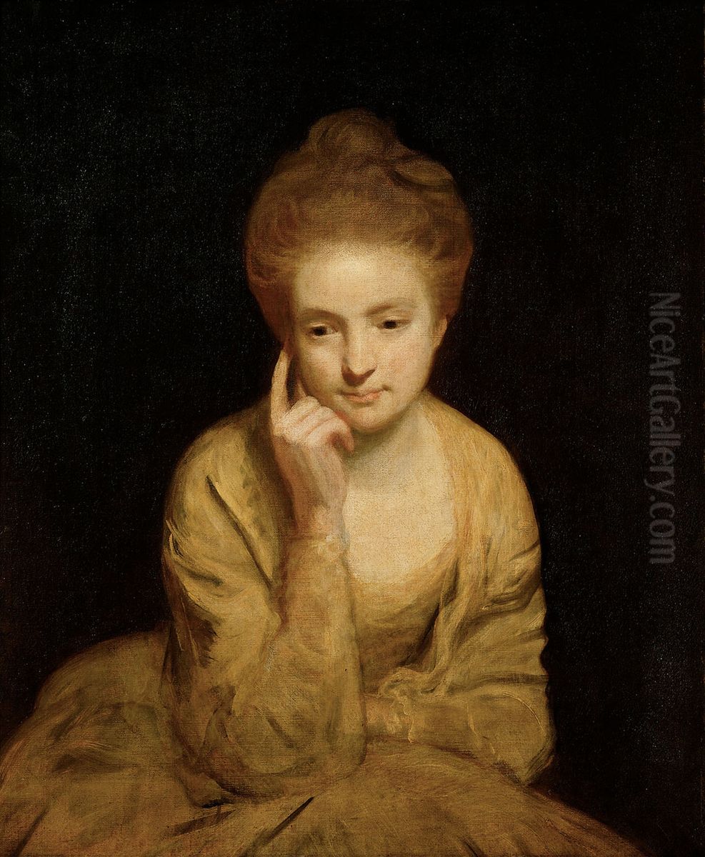 Bildnisstudie einer jungen Dame Oil Painting by Of Sir Joshua Reynolds