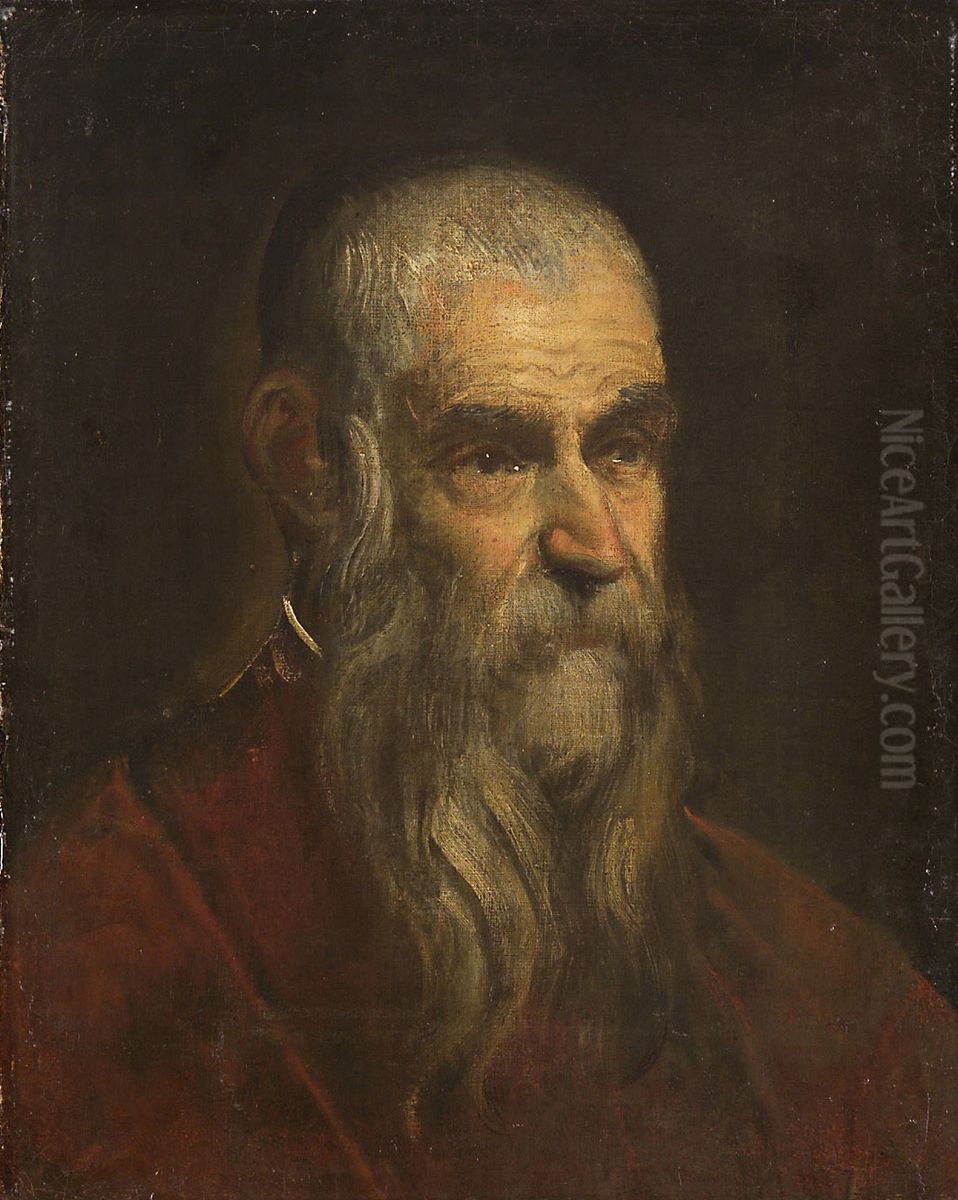 Brustbild eines alten Mannes Oil Painting by Domenico Tintoretto