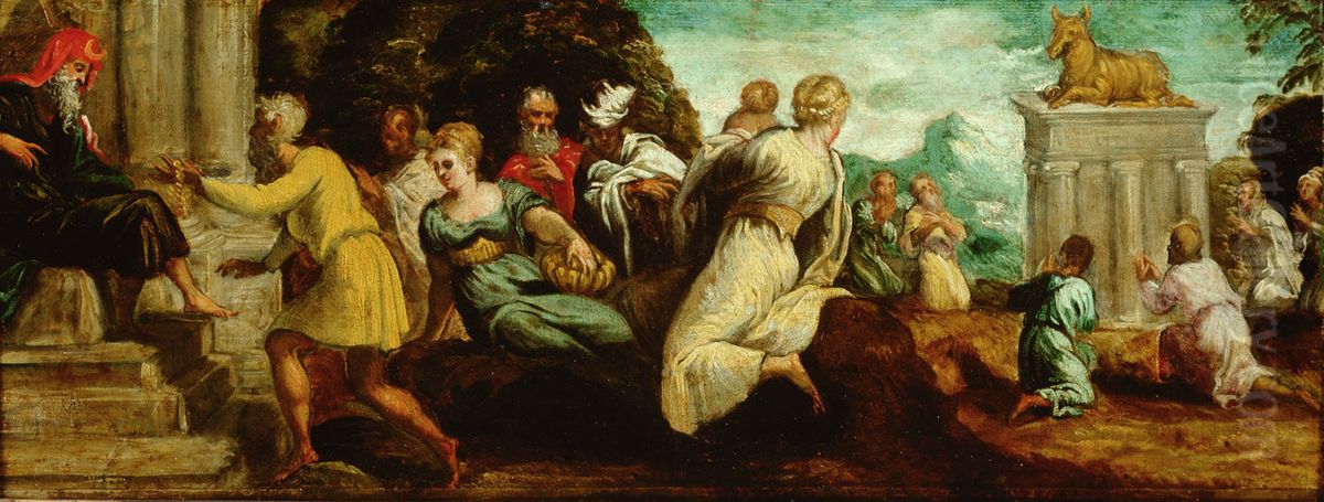Anbetung des Goldenen Kalbes Oil Painting by Jacopo Tintoretto