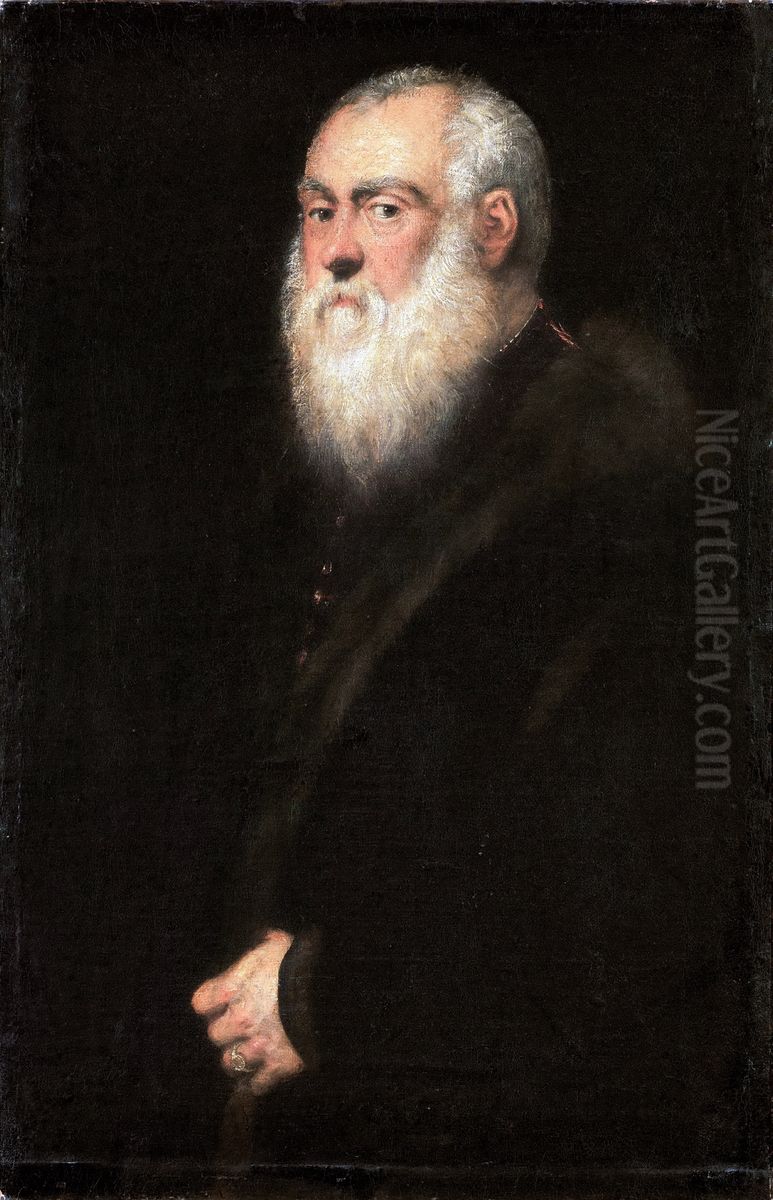 Portrait of king Sigismund II Augustus (1520-1572) Oil Painting by Jacopo Tintoretto