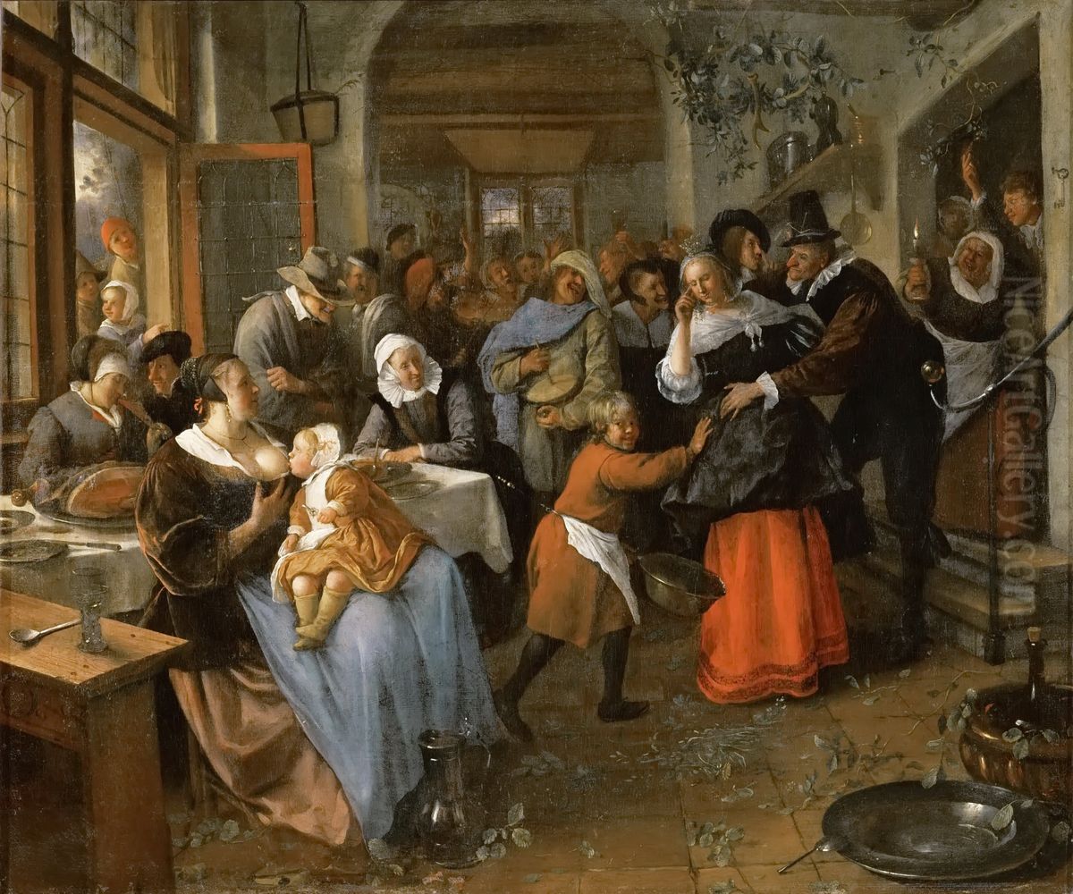 The cheated bridegroom Oil Painting by Jan Steen