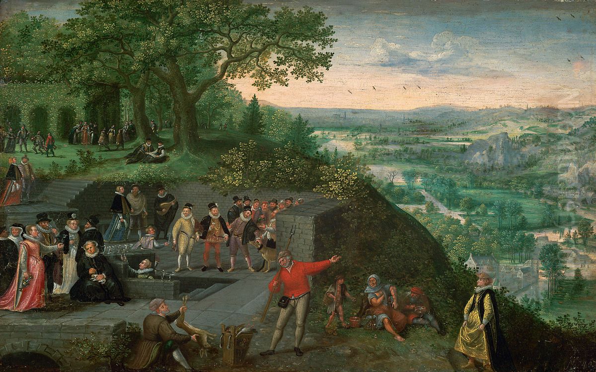 Kaiser Rudolf II. bei einer Trinkkur Oil Painting by Lucas van Valckenborch