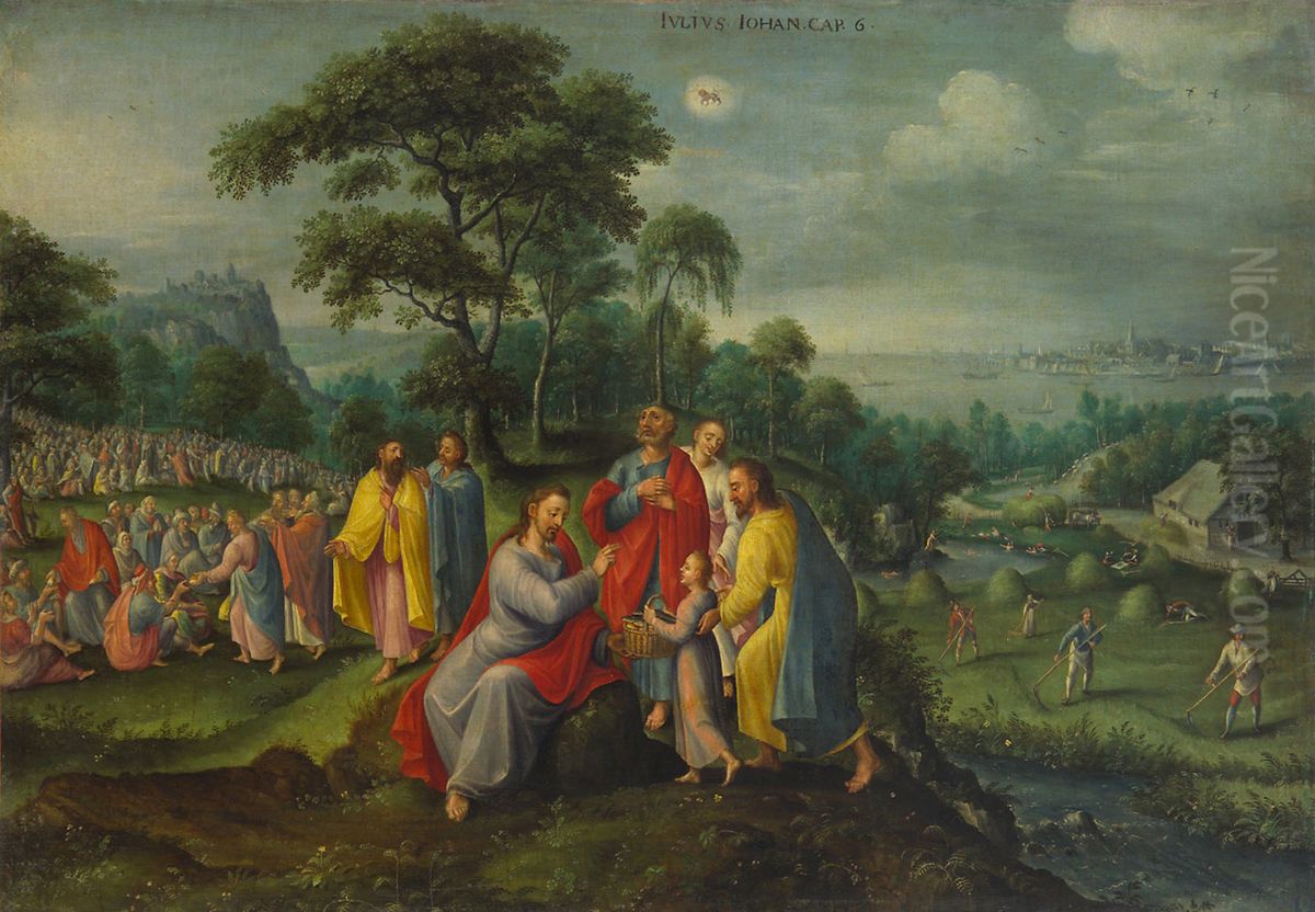 Feeding the Five Thousand (July) Oil Painting by Marten van Valckenborch
