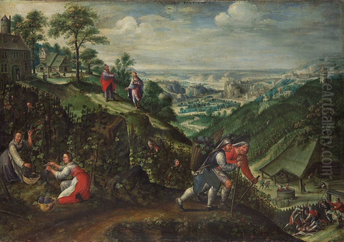 Gleichnis von den bosen Winzern (Oktober) Oil Painting by Marten van Valckenborch
