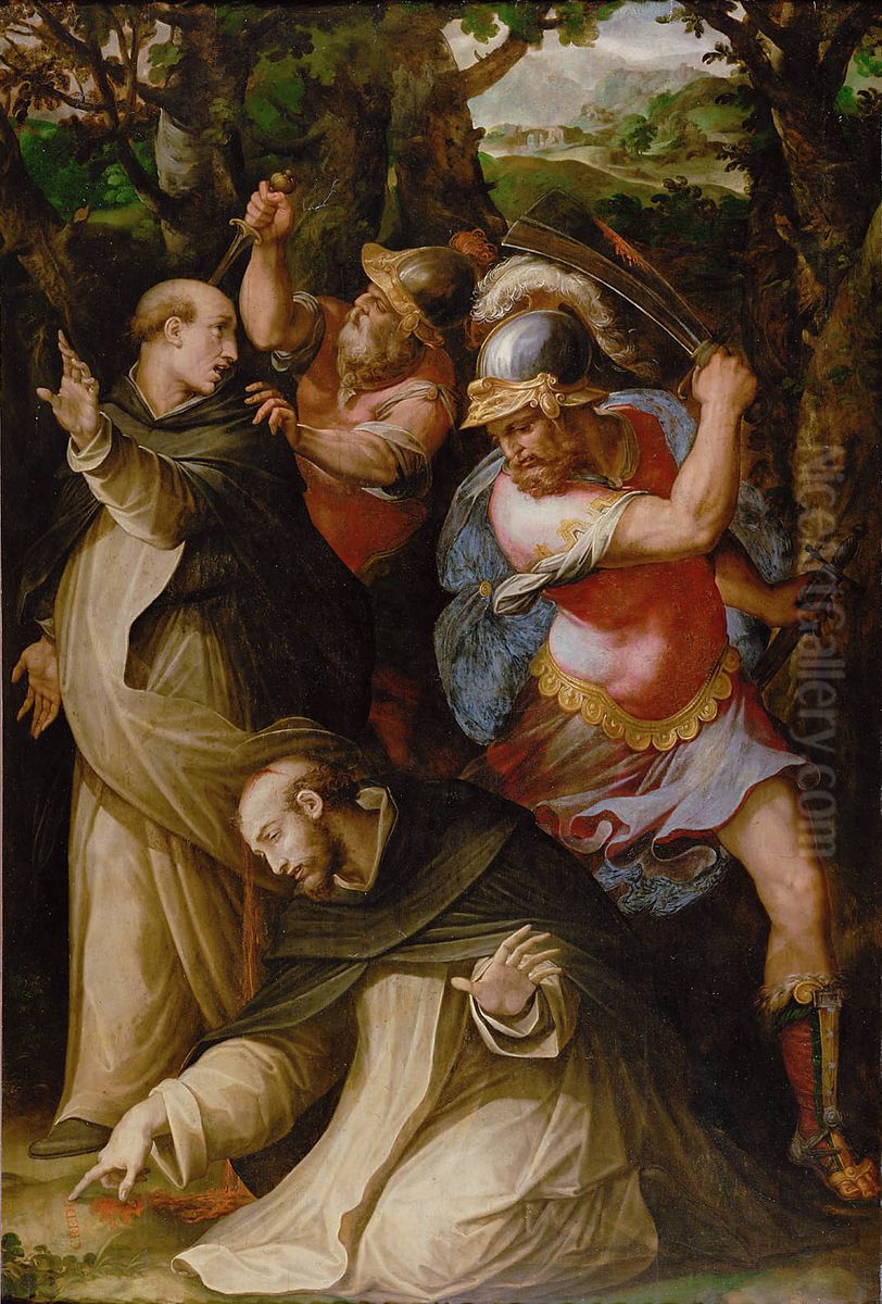 Death of Saint Peter martyr Oil Painting by Giorgio Vasari