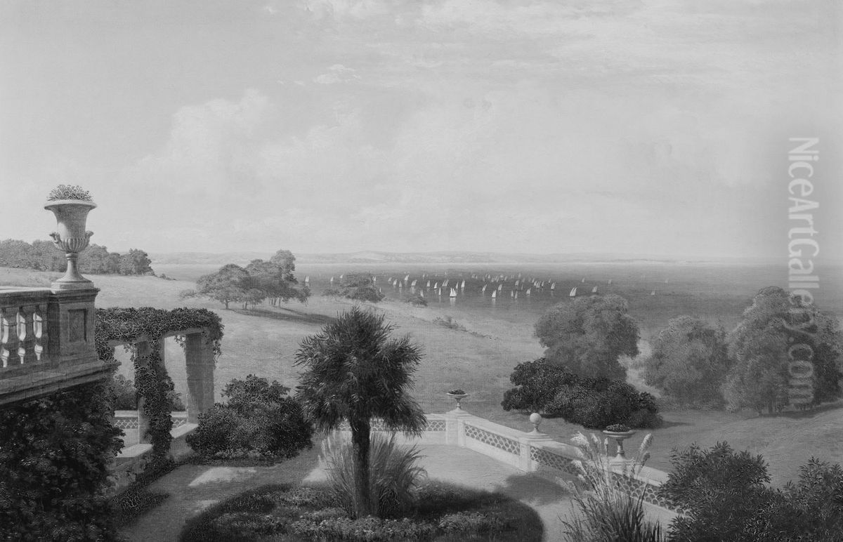the Lower Terrace Oil Painting by August Becker