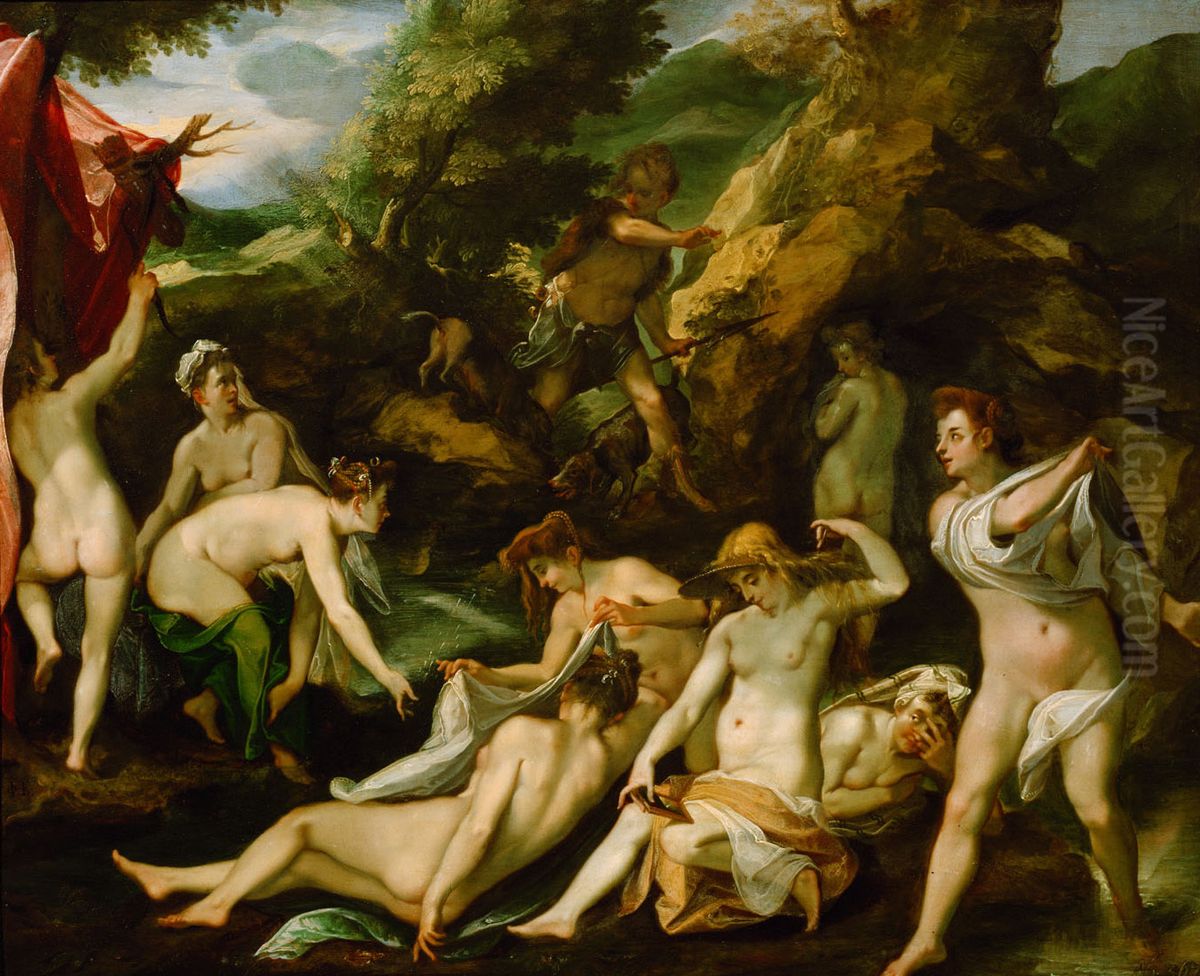 Diana and Actaeon Oil Painting by Joseph The Elder Heintz