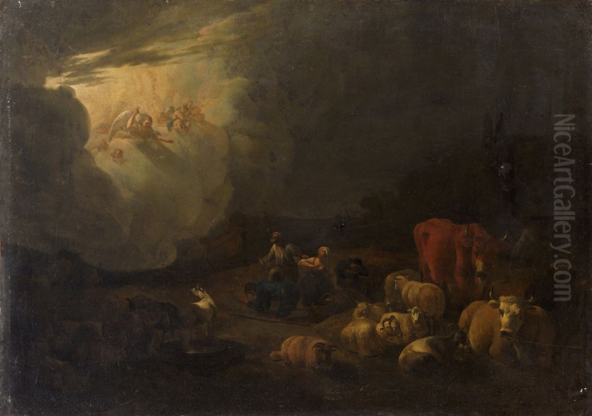Verkundigung an die Hirten Oil Painting by Jan van Ossenbeeck