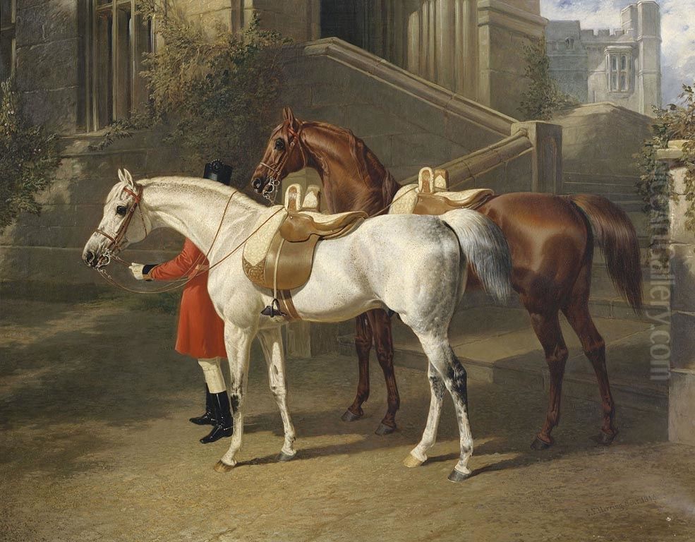 Tajar and Hammon Oil Painting by John Frederick Herring, Sr.