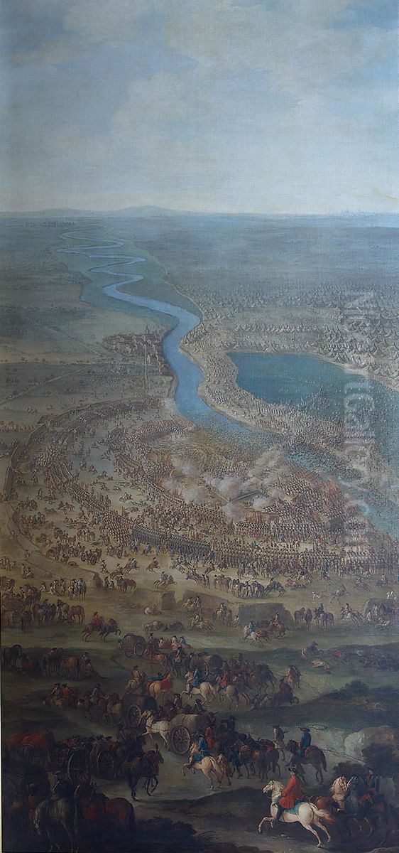 Schlacht bei Zenta (1697) Oil Painting by Jacques-Ignace Parrocel