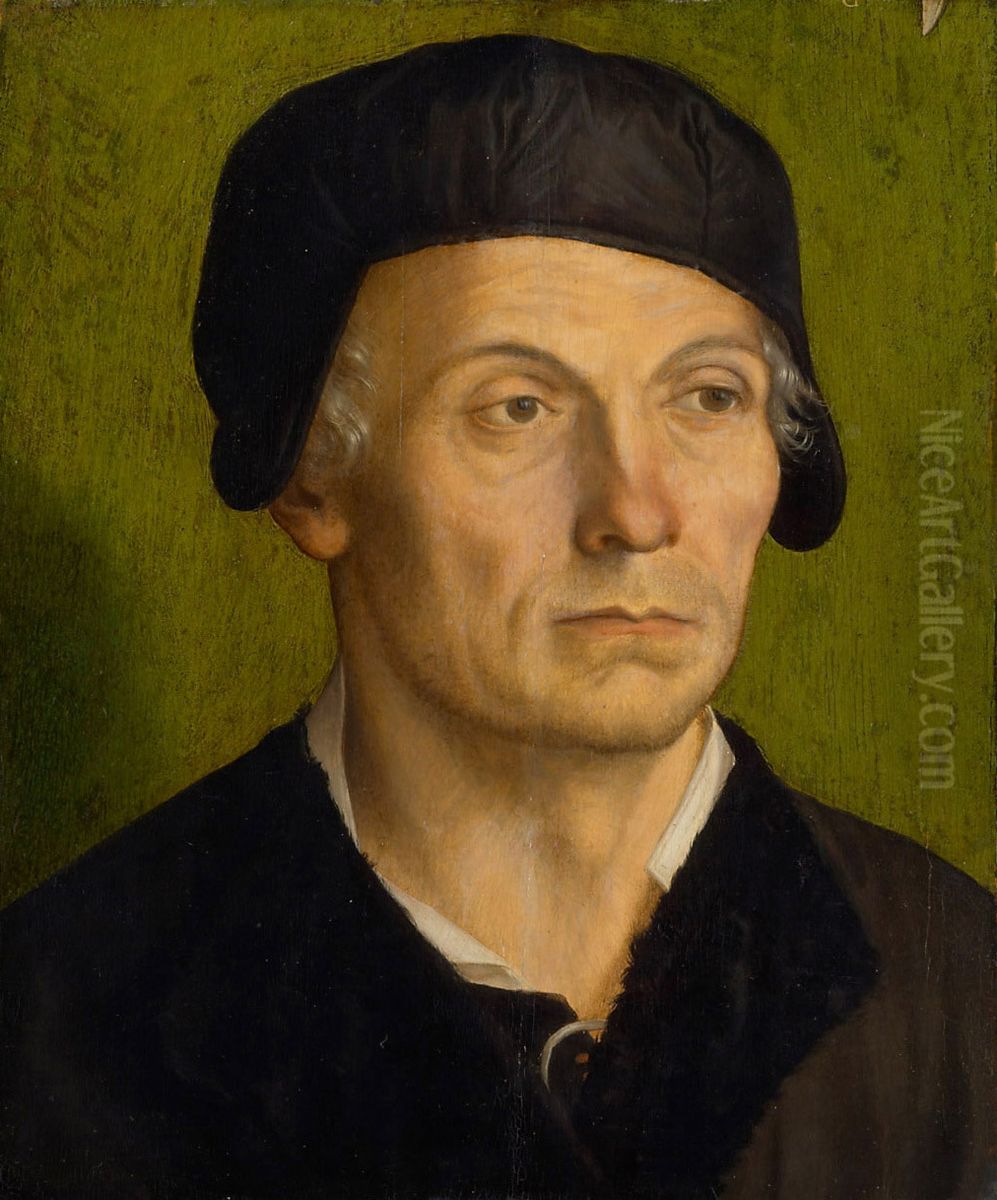 Bildnis eines bartlosen Mannes Oil Painting by Georg Pencz