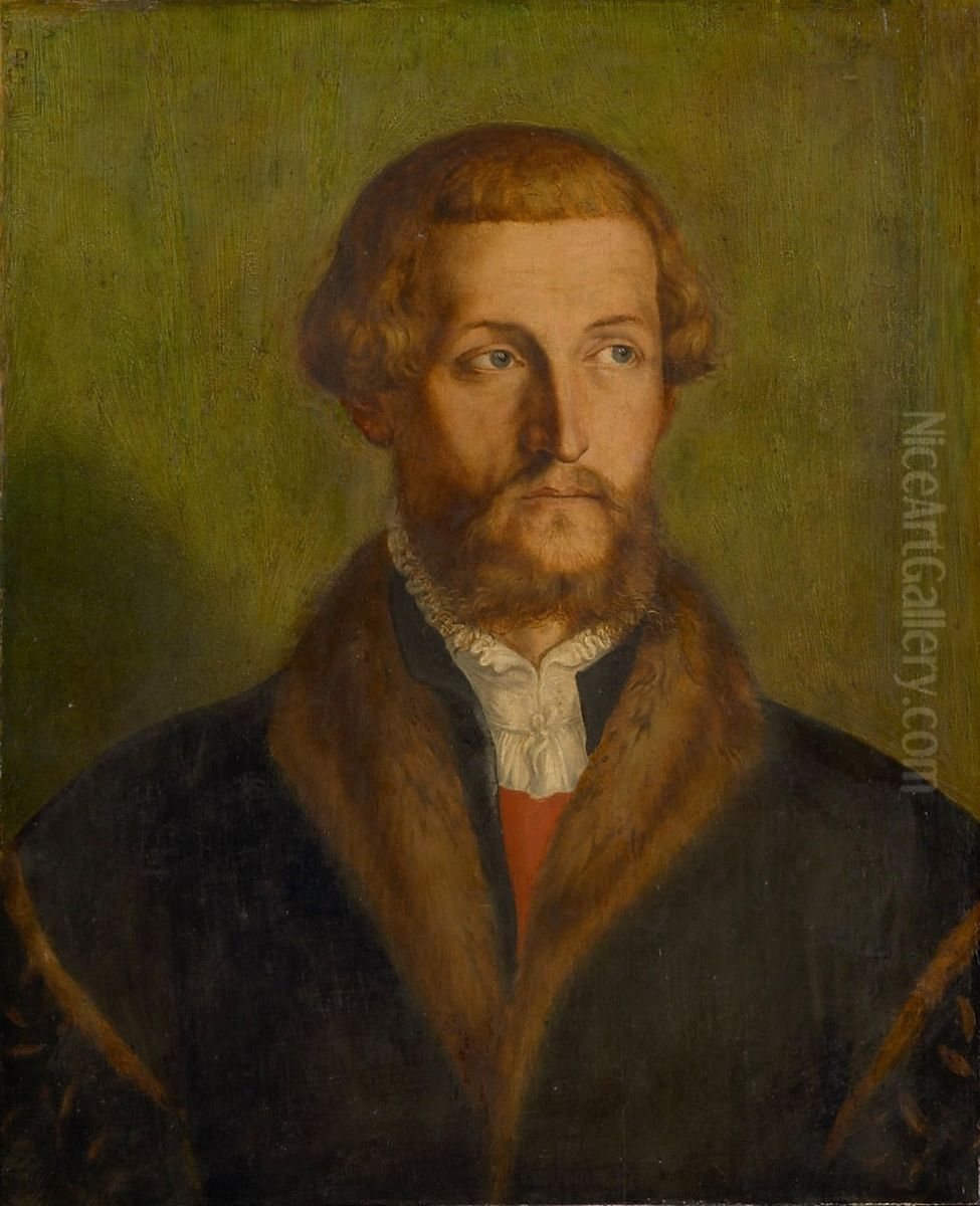 Portrait of a bearded man Oil Painting by Georg Pencz