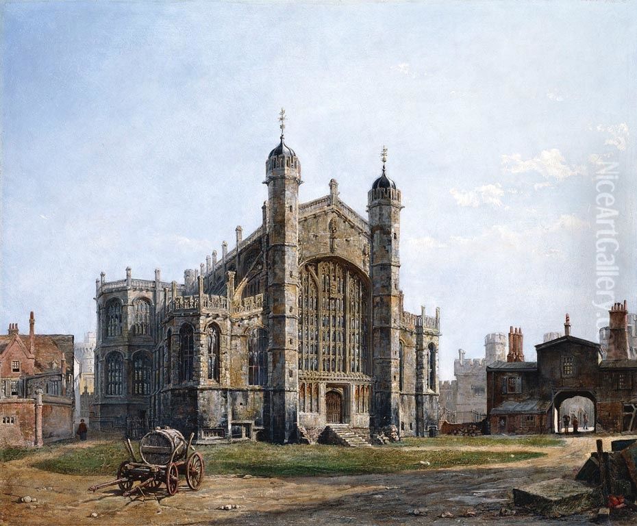 St George's Chapel, Windsor Oil Painting by Henry William Brewer