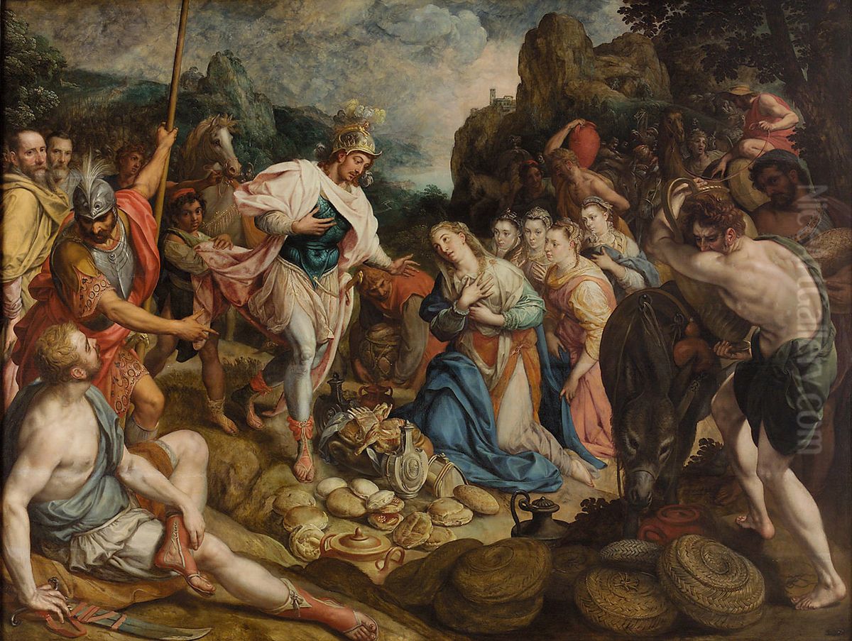David and Abigail Oil Painting by Frans Pourbus the Elder