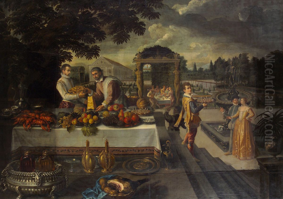 Banquet in the Park Oil Painting by Lodewijk Toeput