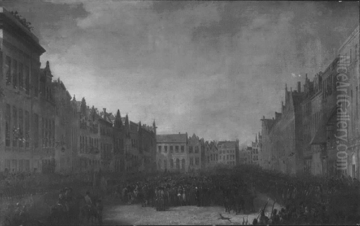 The Allies Taking Possession of Antwerp in 1814 Oil Painting by Mattheus Ignatius van Bree