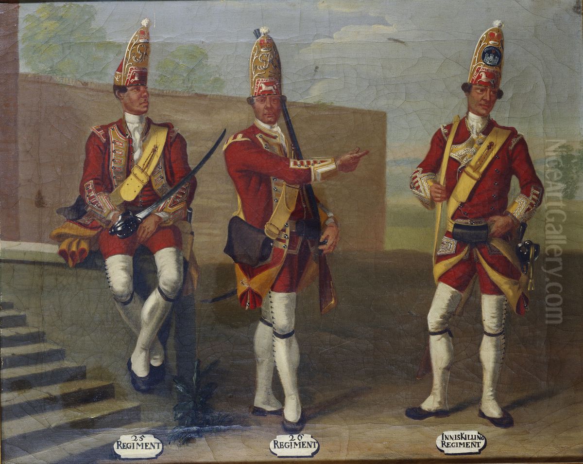 Grenadiers, 25th and 26th Regiments of Foot and 27th Inniskilling Regiment of Foot, 1751 Oil Painting by David Morier