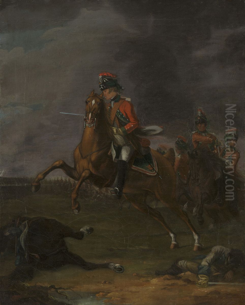 Battle Scene, 15th Light Dragoons Oil Painting by David Morier Battle Scene, 15th Light Dragoons Oil Painting by David Morier