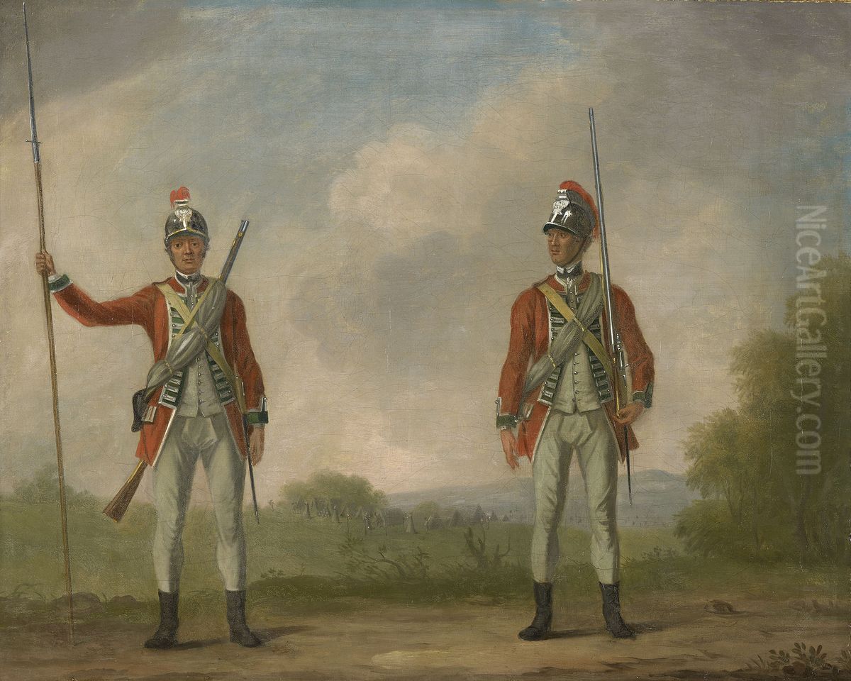 Privates, 119th (Prince's Own) Regiment of Foot, 1762-3 Oil Painting by David Morier