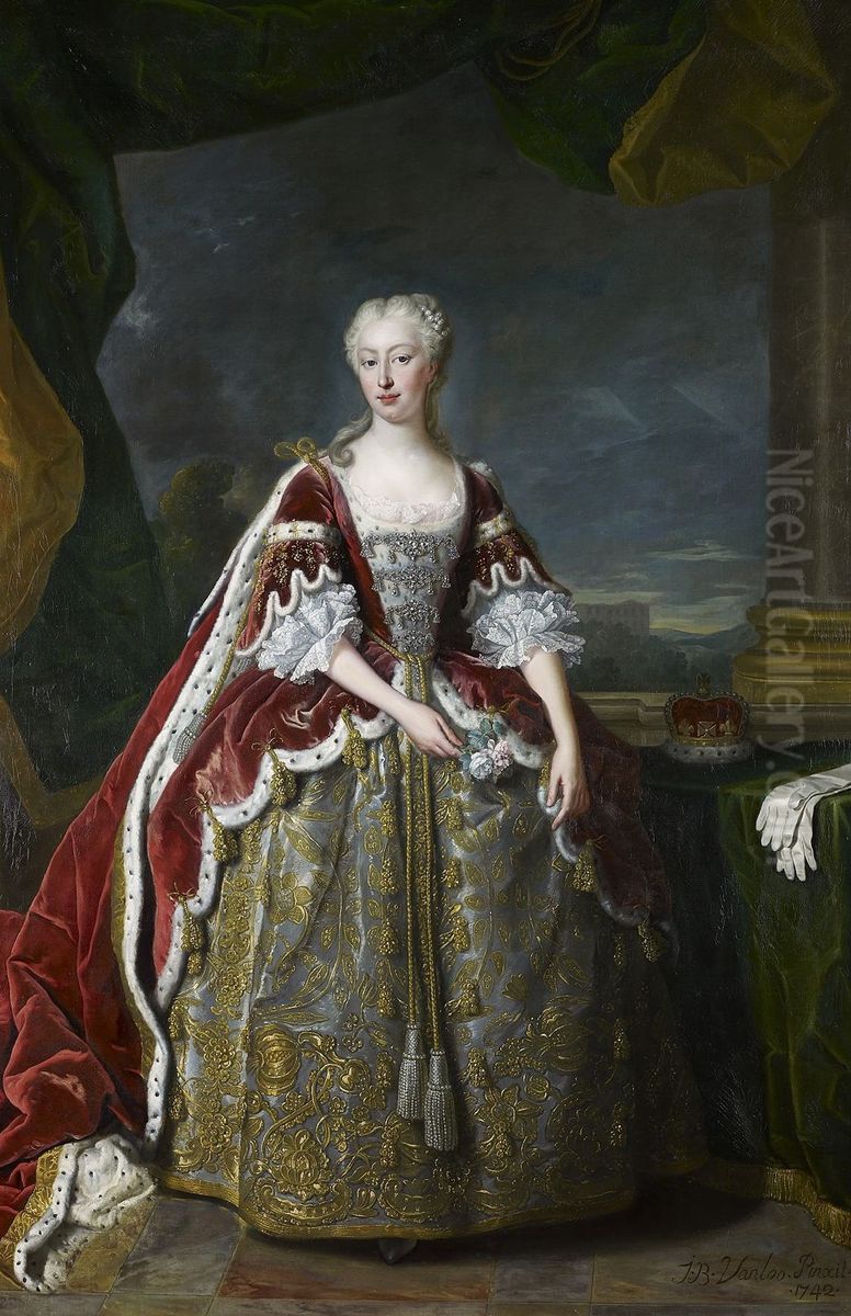 Augusta of Saxe-Gotha Oil Painting by Jean-Baptiste van Loo
