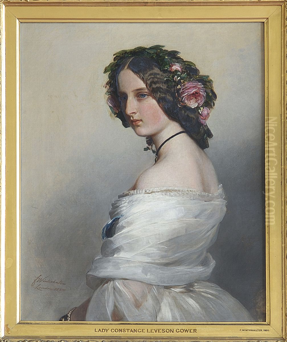 Lady Constance Leveson-Gower (1834-80), later Duchess of Westminster Oil Painting by Franz Xavier Winterhalter