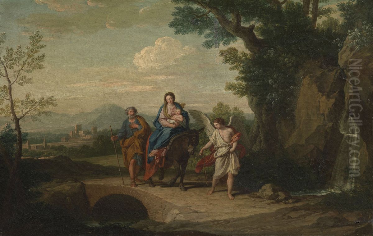 The Flight into Egypt Oil Painting by Giuseppe Bottani