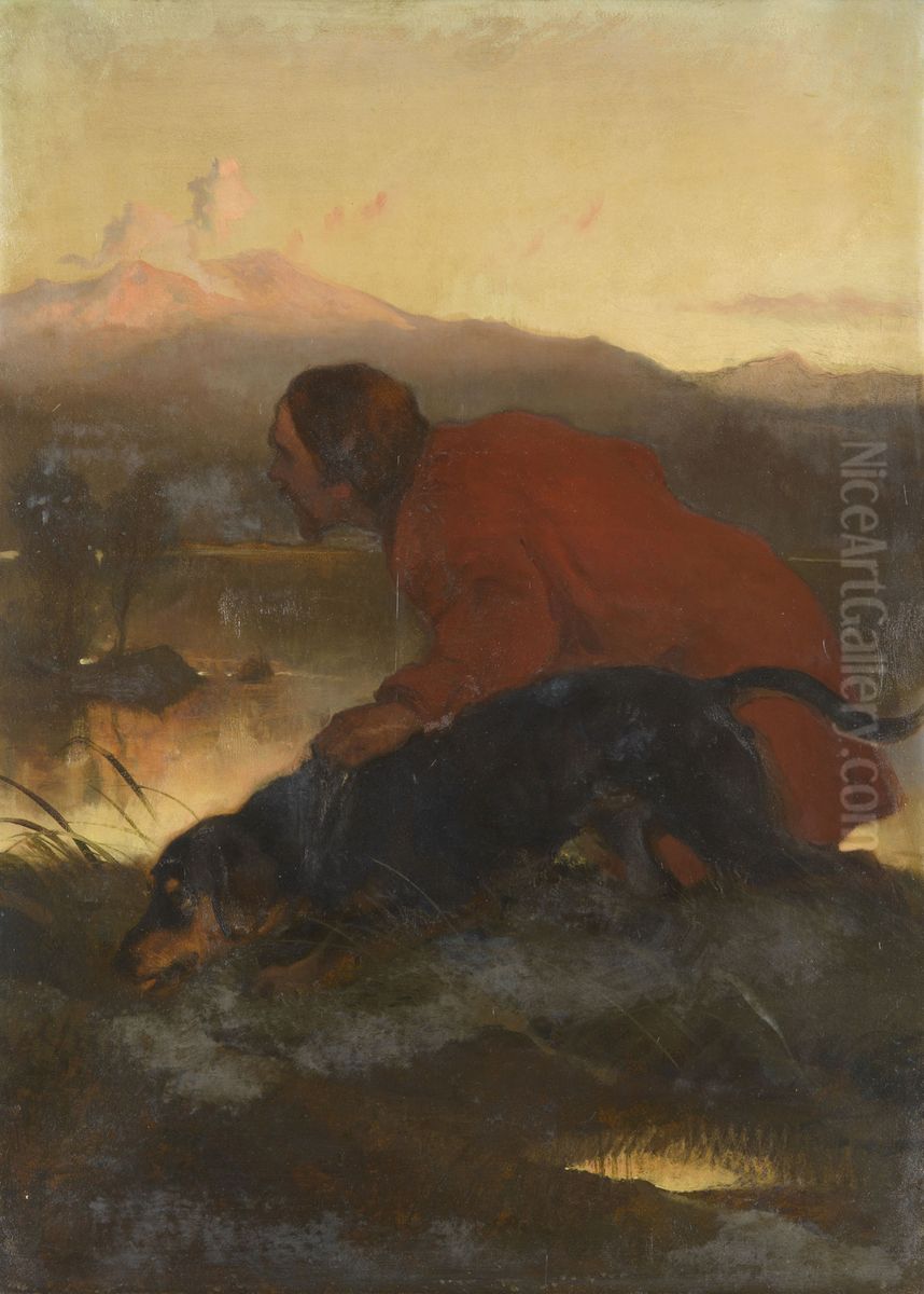 The Hunter and the Bloodhound Oil Painting by Sir Edwin Henry Landseer