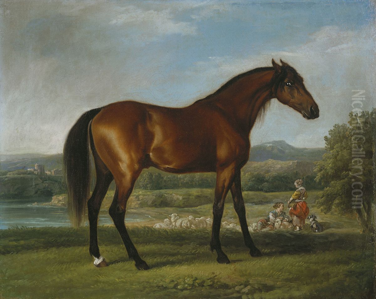 Hollyhock Oil Painting by George Stubbs