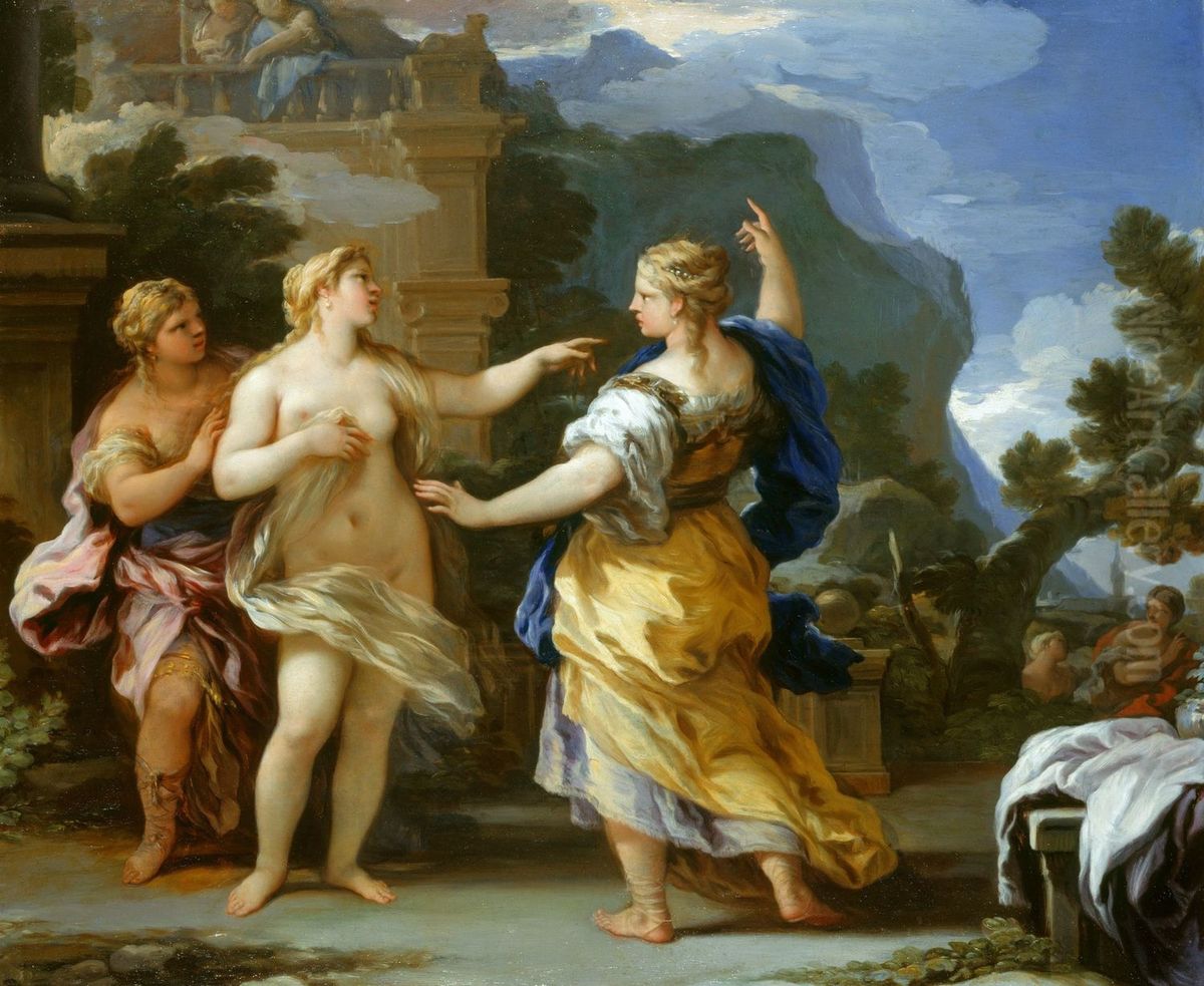 Venus Punishing Psyche with a Task Oil Painting by Luca Giordano Venus Punishing Psyche with a Task Oil Painting by Luca Giordano