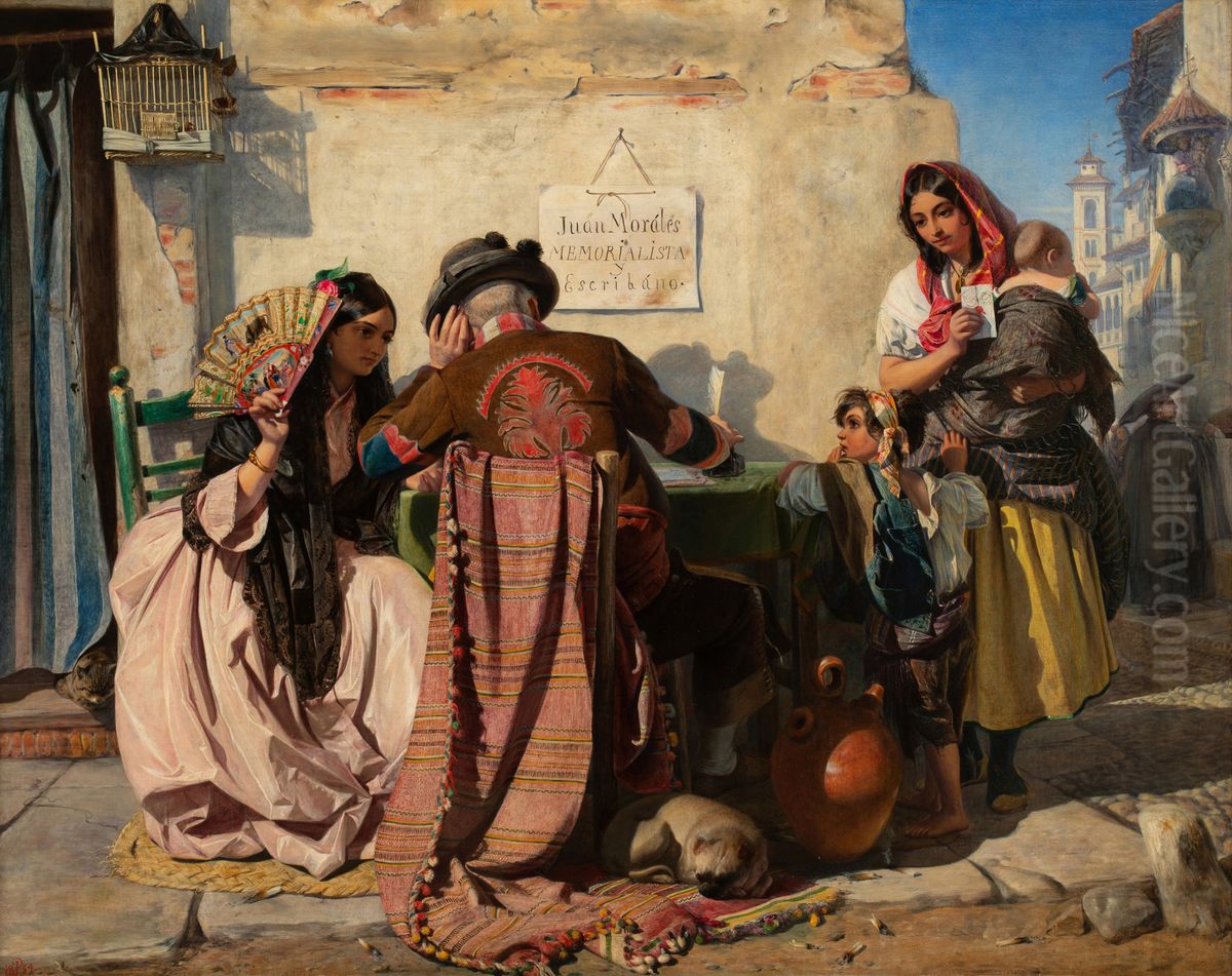 The Letter-Writer of Seville Oil Painting by John Phillip