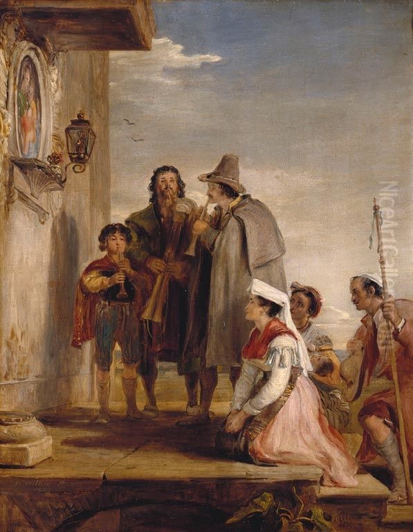 I Pifferari Oil Painting by David Wilkie
